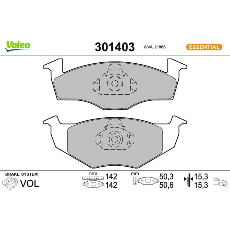 VALEO Bremsbeläge 301403 VALEO Bremsbeläge 301403