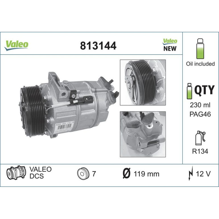VALEO Kompressor, Klimaanlage 813144 VALEO Kompressor, Klimaanlage 813144