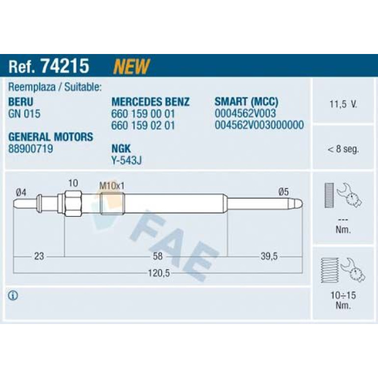 FAE Glühkerze 74215 FAE Glühkerze 74215