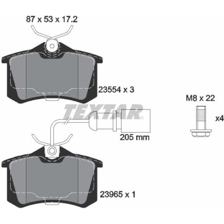 Bremsbelagsatz Vw T. Sharan 00- Mit Sensoren 2355403 Bremsbelagsatz Vw T. Sharan 00- Mit Sensoren 2355403