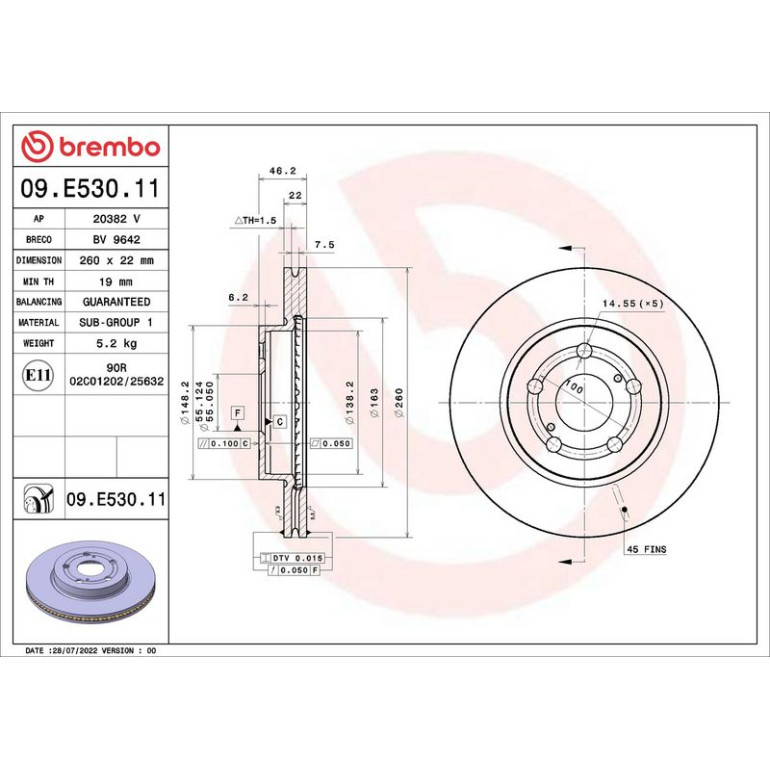 Bremsscheibe VA 09.E530.11 Bremsscheibe VA 09.E530.11
