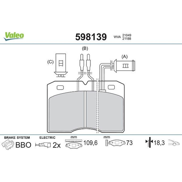 VALEO Bremsbeläge 598139 VALEO Bremsbeläge 598139