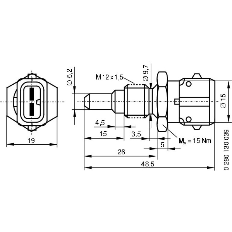 11 616 007 Temperatursensor 0 280 130 039 11 616 007 Temperatursensor 0 280 130 039