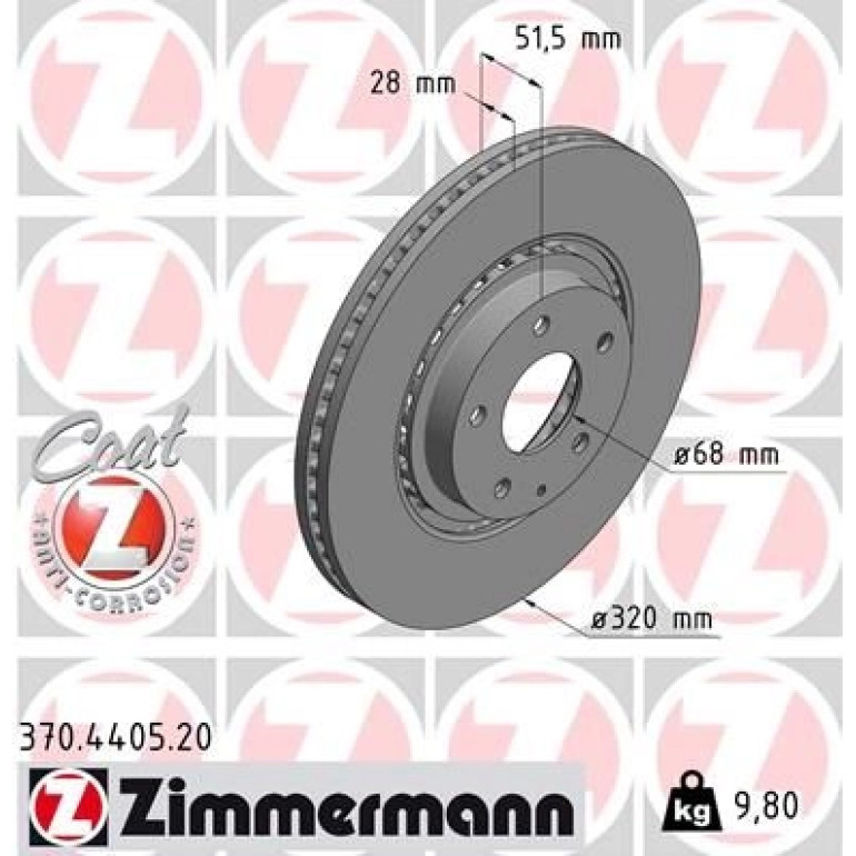 ZIMMERMANN Bremsscheibe 370.4405.20 ZIMMERMANN Bremsscheibe 370.4405.20