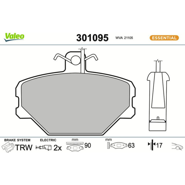 VALEO Bremsbeläge 301095 VALEO Bremsbeläge 301095