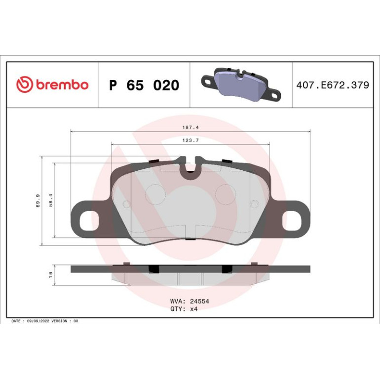 BREMBO Bremsklötze HA P 65 020 BREMBO Bremsklötze HA P 65 020