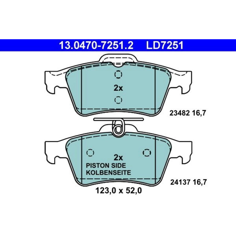 Bremsbelagsatz Renault T. Laguna 1,6-3,5 07- Keramik 13.0470-7251.2 Bremsbelagsatz Renault T. Laguna 1,6-3,5 07- Keramik 13.0470-7251.2
