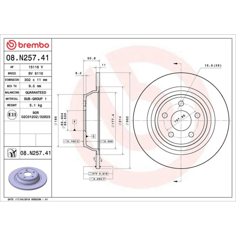 51 481 086 Bremsscheibe VA 08.N257.41 51 481 086 Bremsscheibe VA 08.N257.41