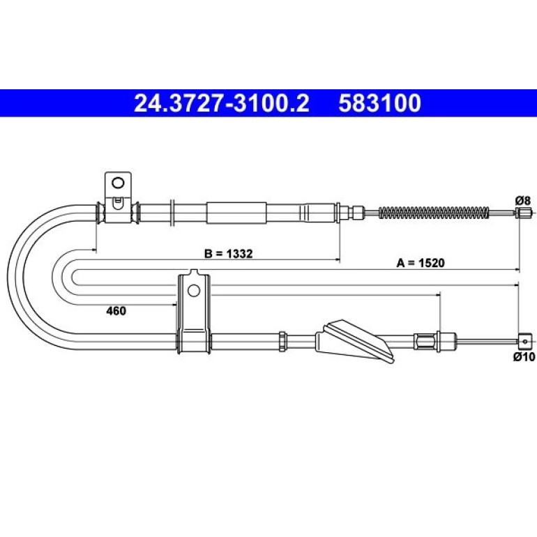 Seilzug, Feststellbremse 24.3727-3100.2 Seilzug, Feststellbremse 24.3727-3100.2