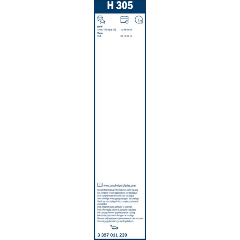 Bosch Wischerblatt H305 3397011239 Bosch Wischerblatt H305 3397011239