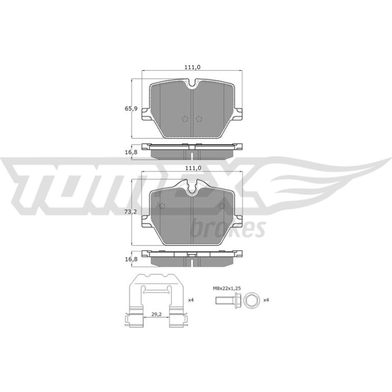 TOMEX brakes Bremsbelagsatz, Scheibenbremse TX 60-36