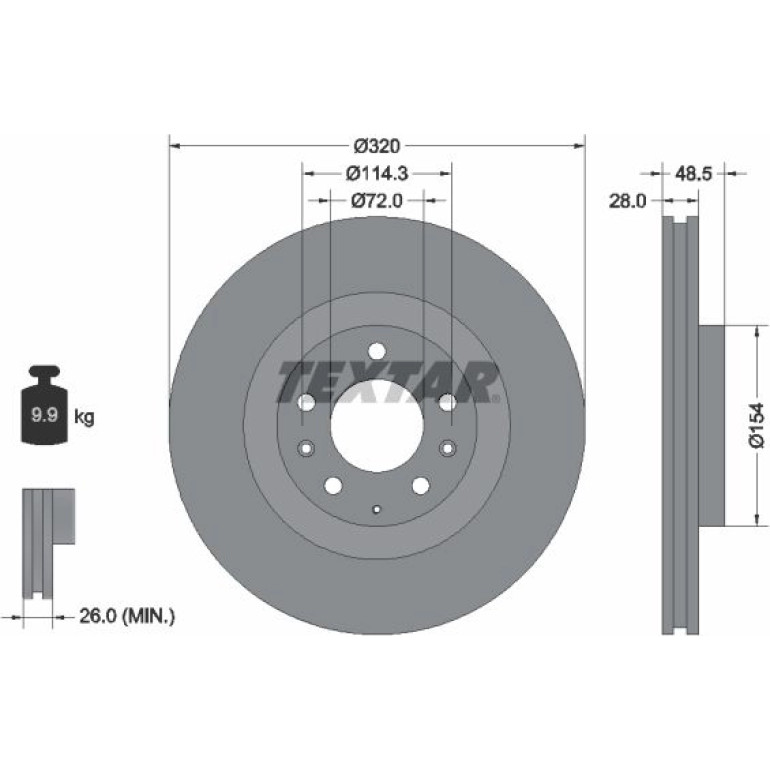 Bremsscheibe Mazda P. Cx-7/Cx-9 07 92203403 Bremsscheibe Mazda P. Cx-7/Cx-9 07 92203403