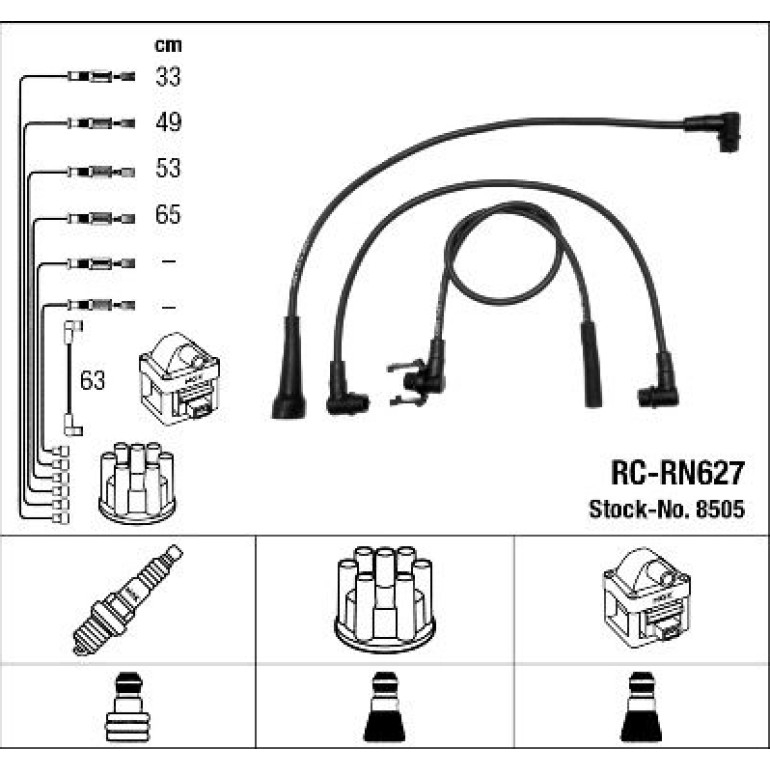 NGK Zündleitungssatz 8505 NGK Zündleitungssatz 8505