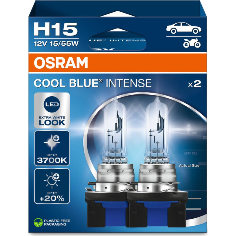 Osram | H15 12V 15/55W PGJ23t-1 Cool Blue Intense NextGen. 3700K +100% Duo 2st | 64176CBN-2HB Osram | H15 12V 15/55W PGJ23t-1 Cool Blue Intense NextGen. 3700K +100% Duo 2st | 64176CBN-2HB