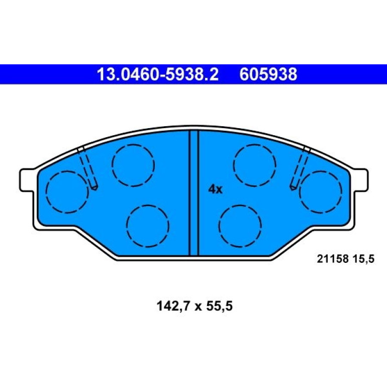 ATE Bremsbeläge 13.0460-5938.2 ATE Bremsbeläge 13.0460-5938.2