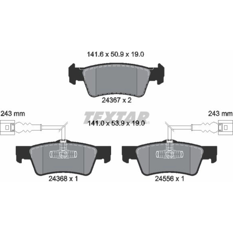 Bremsbelagsatz Vw T. Touareg 2.5 R5 Tdi 03-06 2 Sensoren 2436701 Bremsbelagsatz Vw T. Touareg 2.5 R5 Tdi 03-06 2 Sensoren 2436701