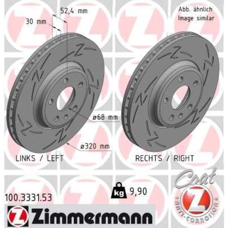 ZIMMERMANN Bremsscheibe 100.3331.53 ZIMMERMANN Bremsscheibe 100.3331.53