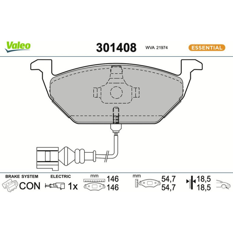 VALEO Bremsbeläge 301408 VALEO Bremsbeläge 301408