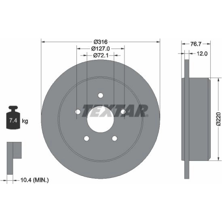 Bremsscheibe Jeep T. Wrangler 10 92227700