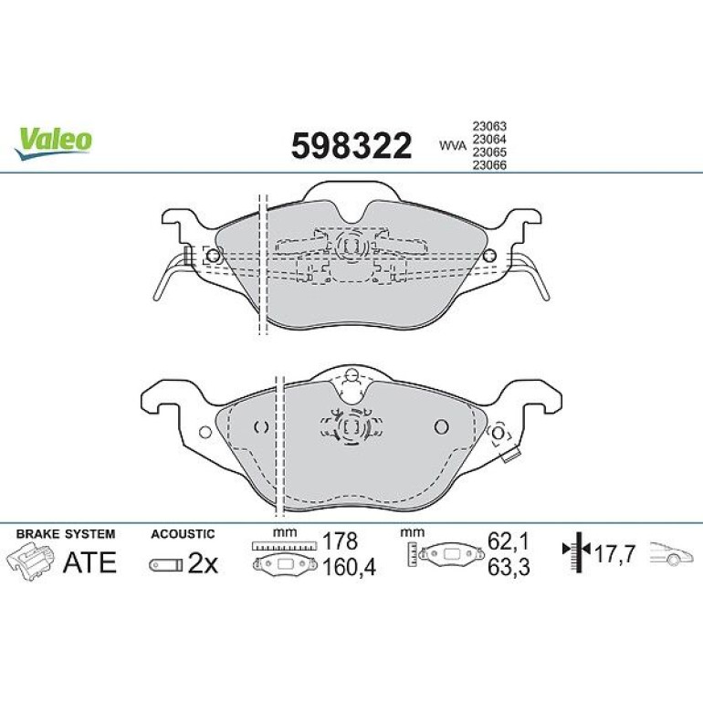 VALEO Bremsbeläge 598322 VALEO Bremsbeläge 598322
