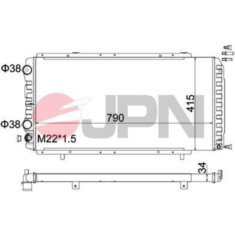 JPN Kühler, Motorkühlung 60C9012-JPN JPN Kühler, Motorkühlung 60C9012-JPN