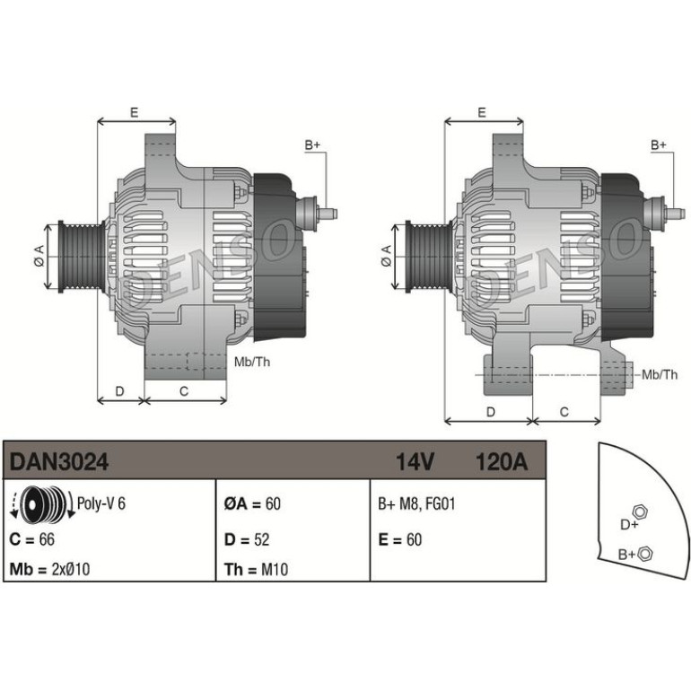 DENSO Generator DAN3024