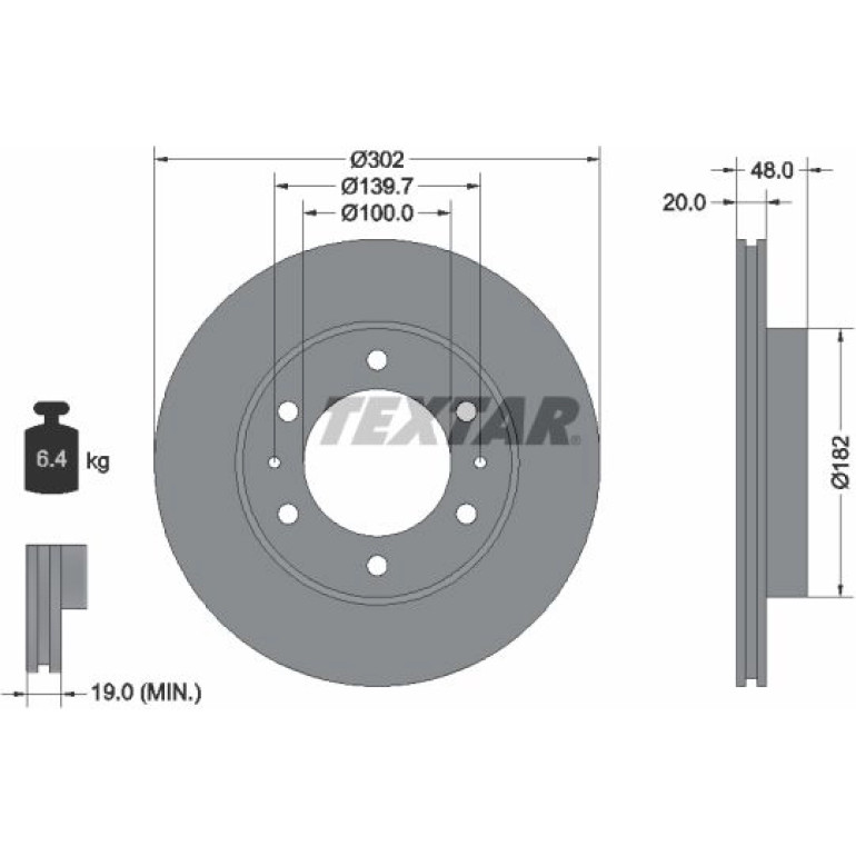 Bremsscheibe Toyota P. Land Cruiser -96/Vw Taro 92080400