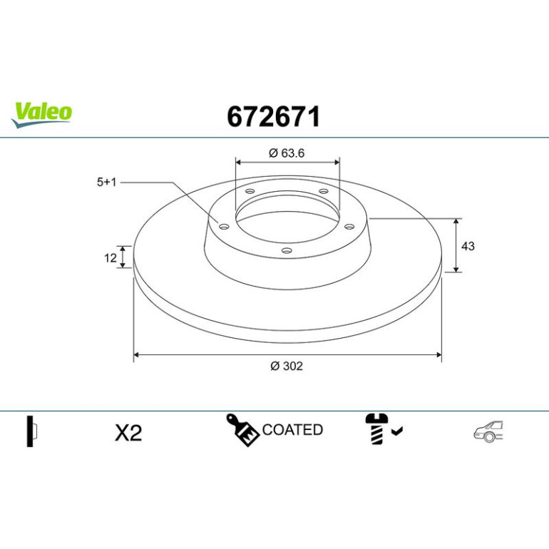 VALEO Bremsscheibe 672671 VALEO Bremsscheibe 672671