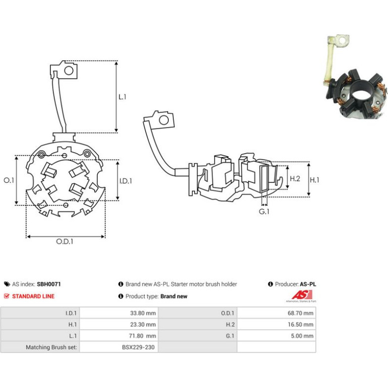 Halter, Kohlebürsten SBH0071 Halter, Kohlebürsten SBH0071