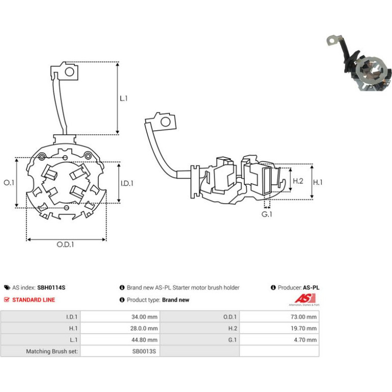 Halter, Kohlebürsten SBH0114S