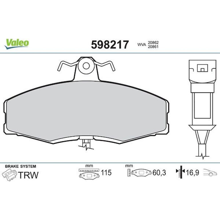 VALEO Bremsbeläge 598217 VALEO Bremsbeläge 598217