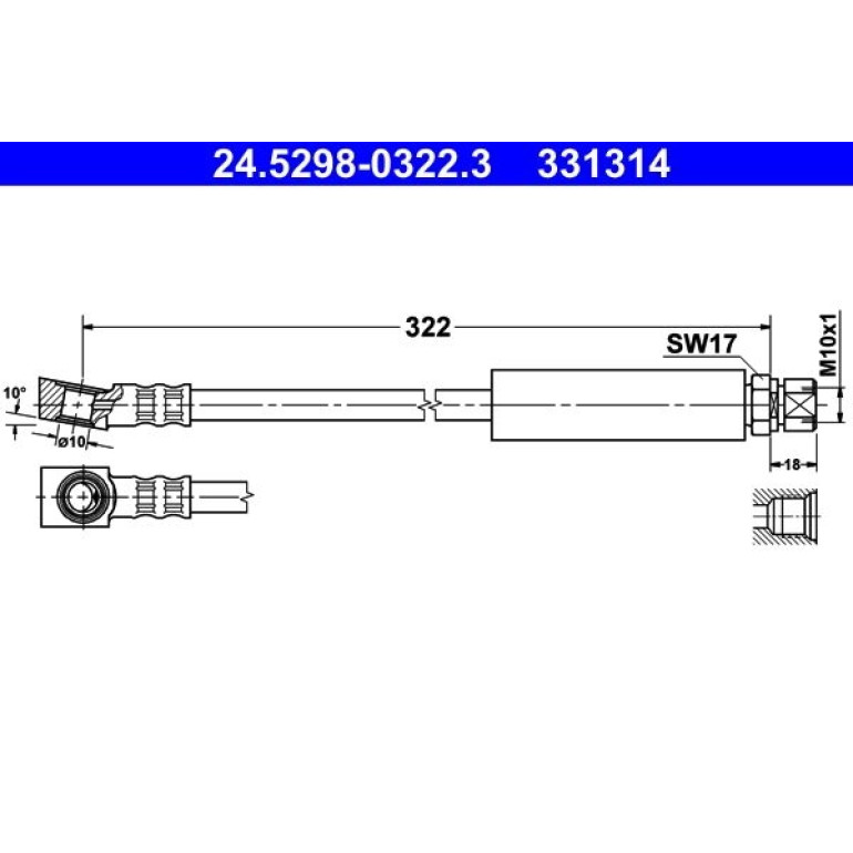 ATE Bremsschlauch 24.5298-0322.3 ATE Bremsschlauch 24.5298-0322.3