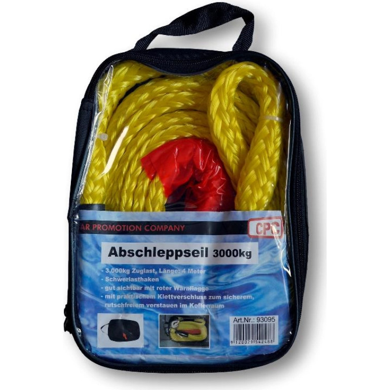Abschleppseil mit Haken, 3000kg 93095 Abschleppseil mit Haken, 3000kg 93095