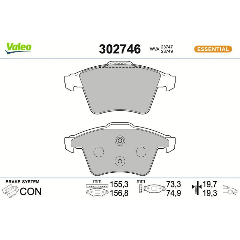 VALEO Bremsbeläge 302746 VALEO Bremsbeläge 302746
