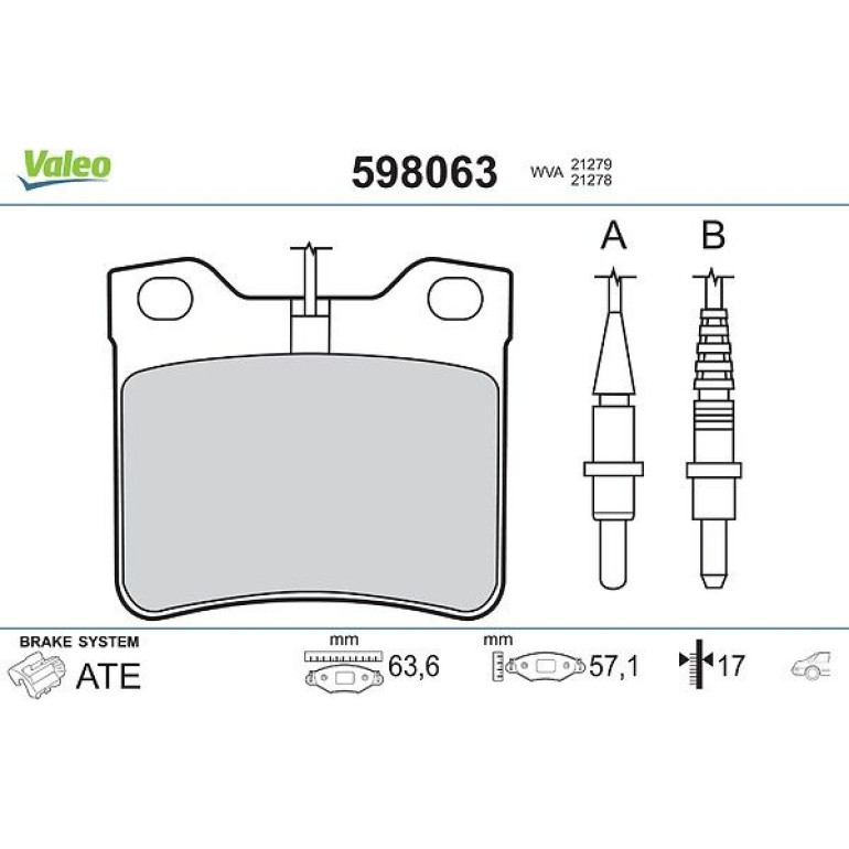 VALEO Bremsbeläge 598063 VALEO Bremsbeläge 598063
