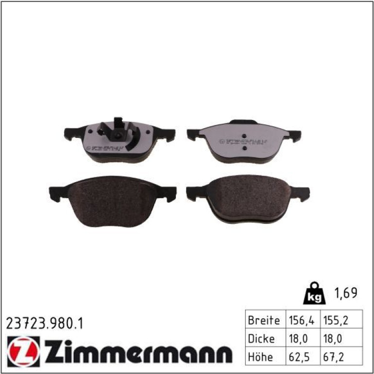 ZIMMERMANN Bremsbeläge 23723.980.1 ZIMMERMANN Bremsbeläge 23723.980.1