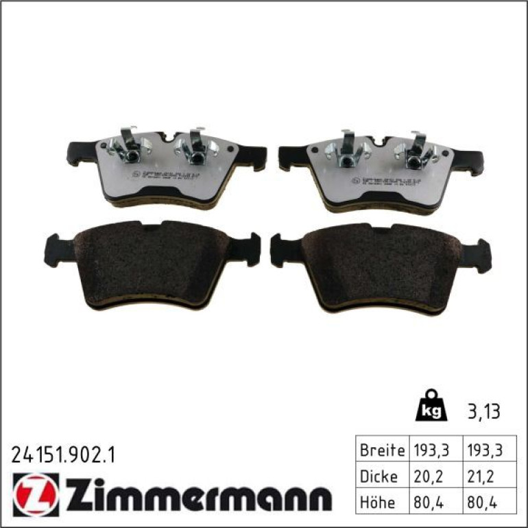 ZIMMERMANN Bremsbelagsatz, Scheibenbremse 24151.902.1 ZIMMERMANN Bremsbelagsatz, Scheibenbremse 24151.902.1