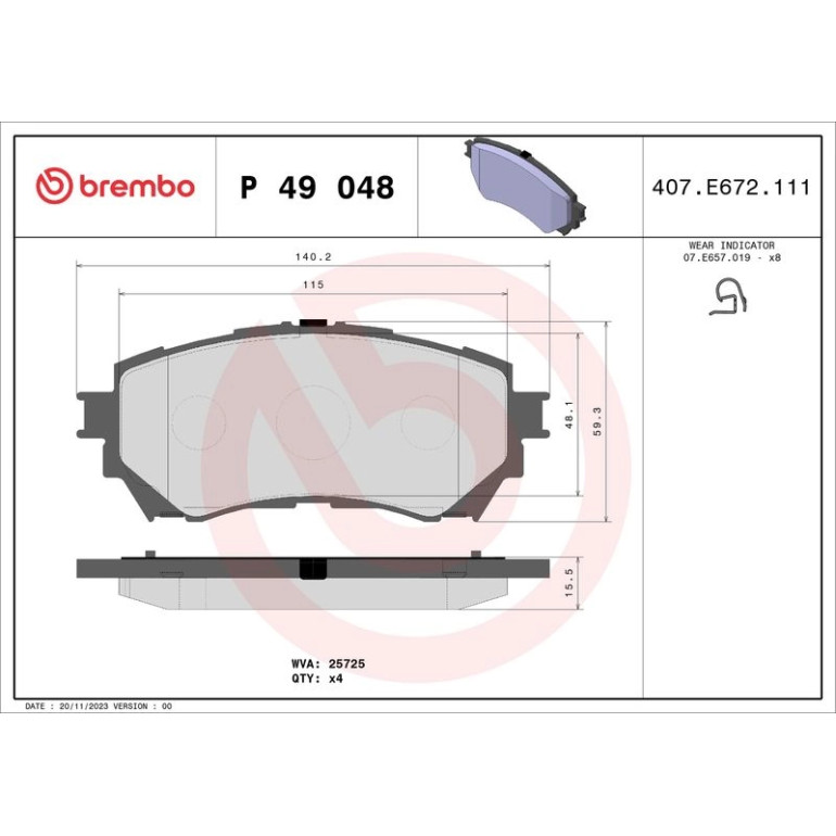 BREMBO Bremsklötze VA P 49 048 BREMBO Bremsklötze VA P 49 048