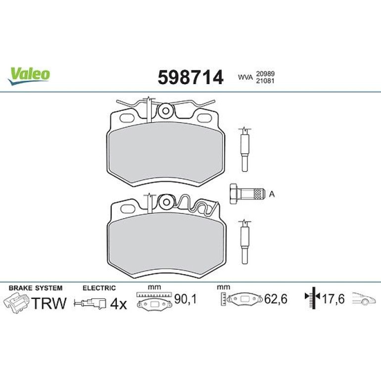 VALEO Bremsbeläge 598714 VALEO Bremsbeläge 598714