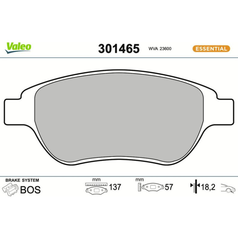 VALEO Bremsbeläge 301465 VALEO Bremsbeläge 301465