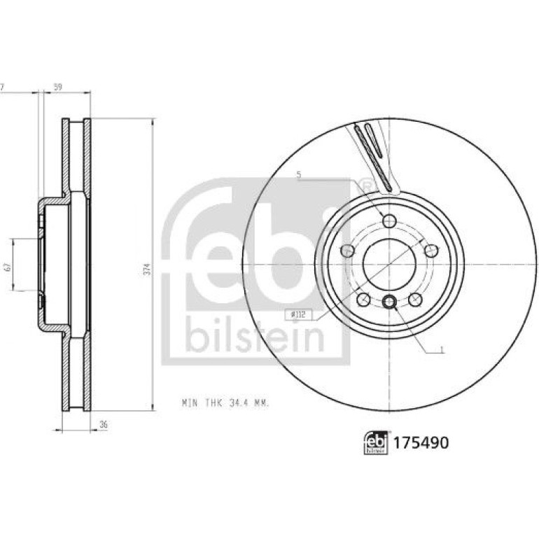 FEBI BILSTEIN Bremsscheibe 175490 FEBI BILSTEIN Bremsscheibe 175490