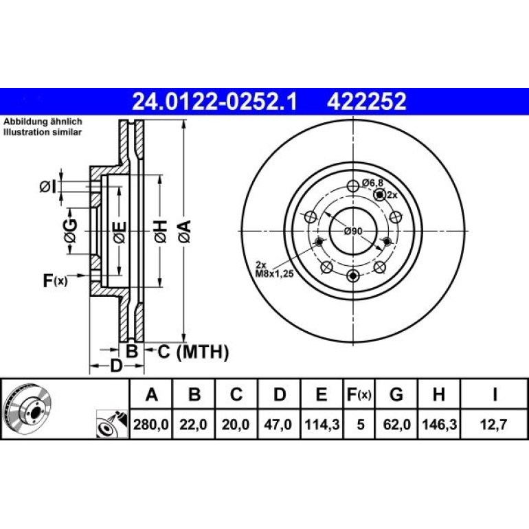 Bremsscheibe Suzuki P.Sx4 1.5-1.6 06 24.0122-0252.1 Bremsscheibe Suzuki P.Sx4 1.5-1.6 06 24.0122-0252.1