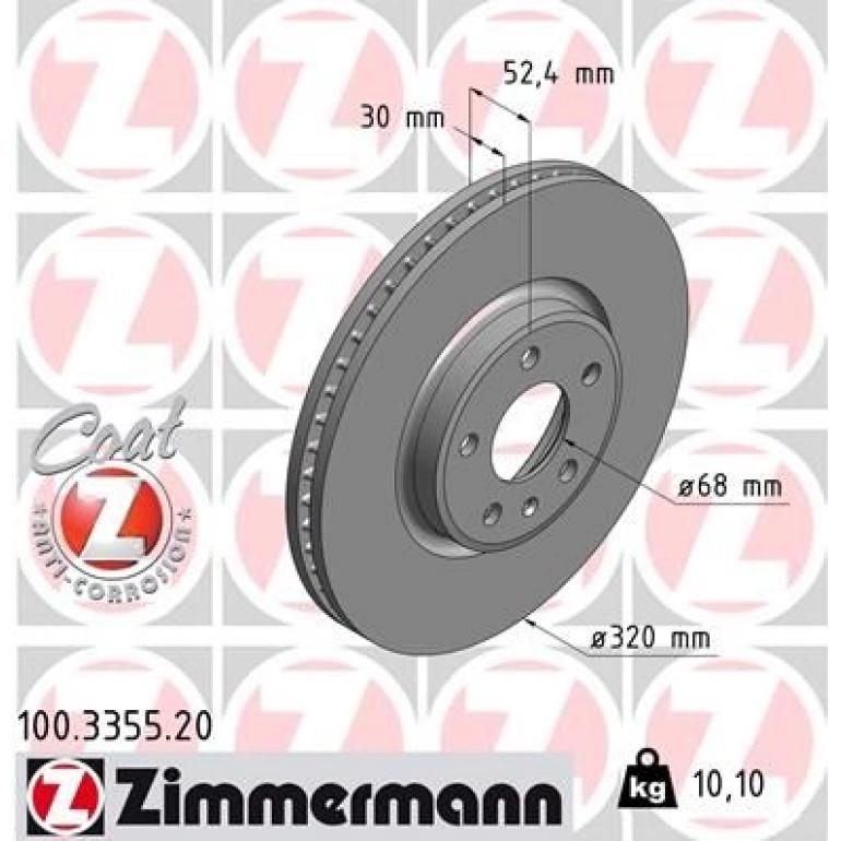 ZIMMERMANN Bremsscheibe 100.3355.20 ZIMMERMANN Bremsscheibe 100.3355.20