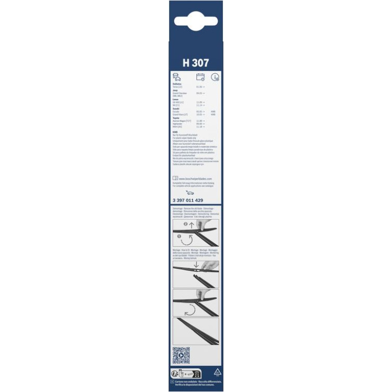 Bosch Wischerblatt H307 3397011429 Bosch Wischerblatt H307 3397011429