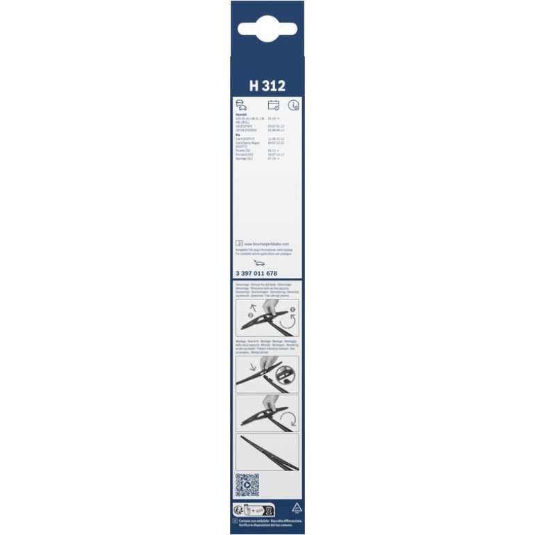 Bosch Wischerblatt H312 3397011678 Bosch Wischerblatt H312 3397011678
