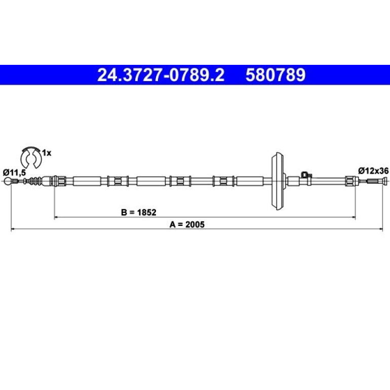 ATE Handbremsseil Seilzug Festellbremse 24.3727-0789.2 ATE Handbremsseil Seilzug Festellbremse 24.3727-0789.2
