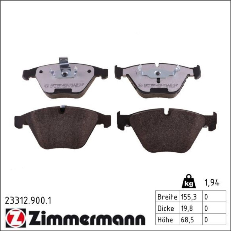 ZIMMERMANN Bremsbeläge 23312.900.1 ZIMMERMANN Bremsbeläge 23312.900.1