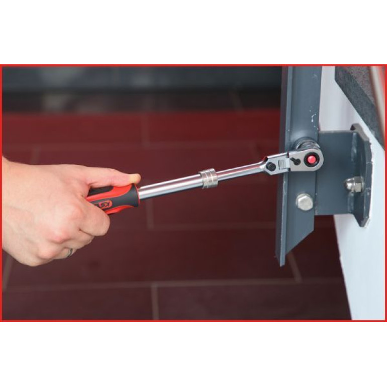 KS TOOLS Kniehebel-Teleskopknarre 1/2 CHROMEplus, 72 Zähne 914.1220