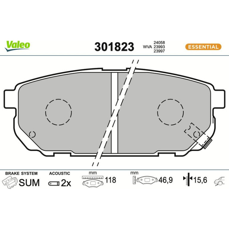 VALEO Bremsbeläge 301823 VALEO Bremsbeläge 301823