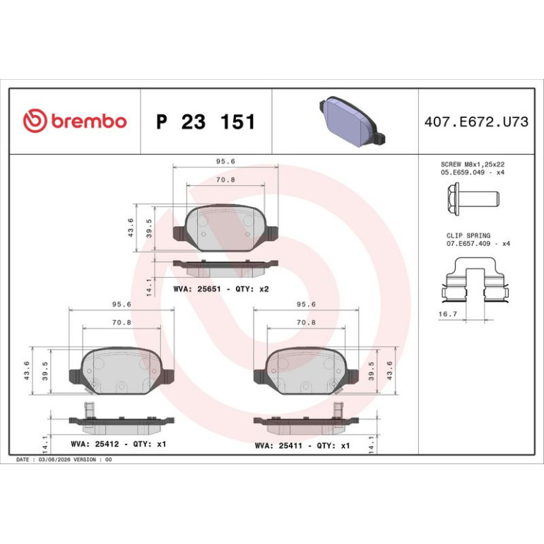 BREMBO Bremsklötze HA P 23 151